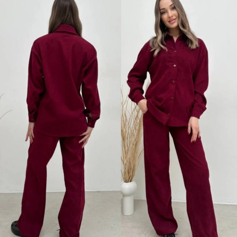 Casual Long - sleeve Top And Elastic - waist Pants Two - piece Set - Country Nurse