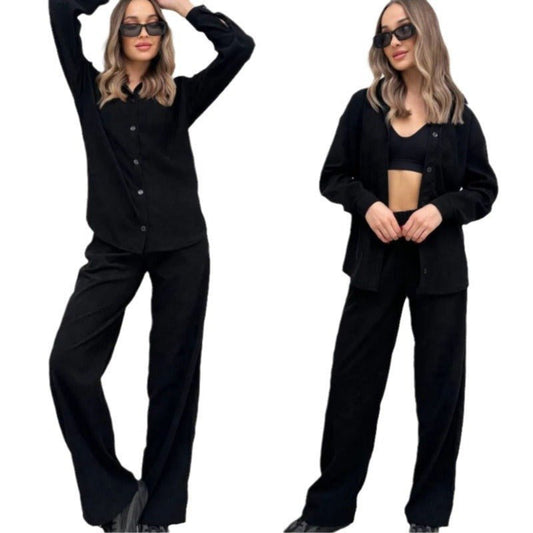 Casual Long - sleeve Top And Elastic - waist Pants Two - piece Set - Country Nurse