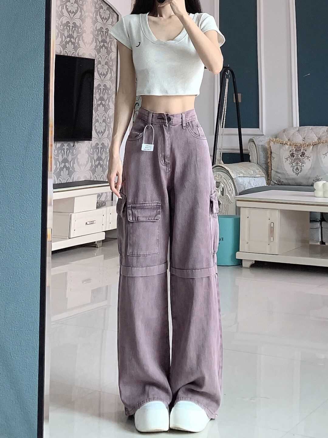 Retro Purple Cargo Jeans Women - Country Nurse