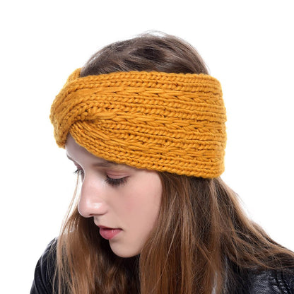 knitted wool headband for women