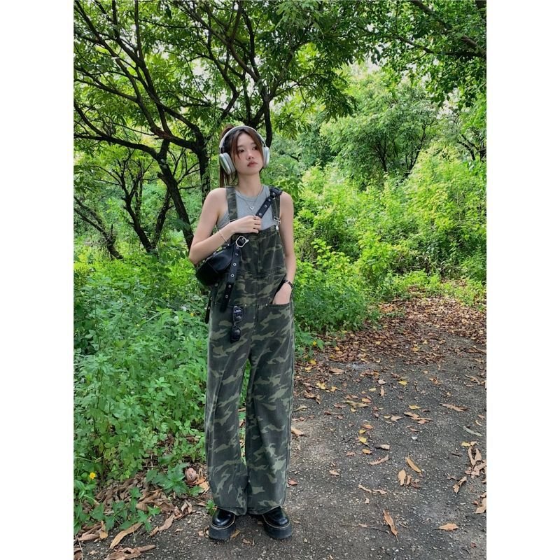 American Camouflage Shoulder Strap Jeans Women - Country Nurse