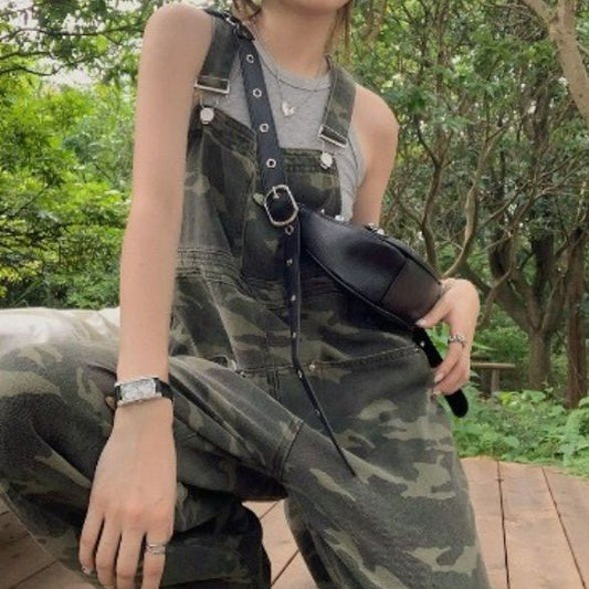 American Camouflage Shoulder Strap Jeans Women - Country Nurse