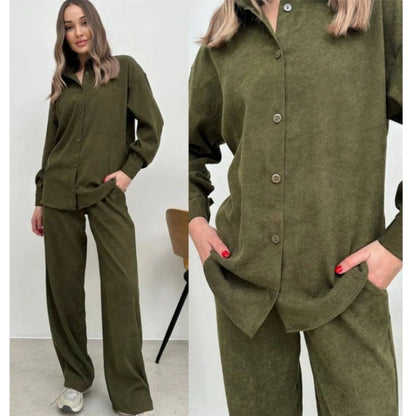 Casual Long - sleeve Top And Elastic - waist Pants Two - piece Set - Country Nurse