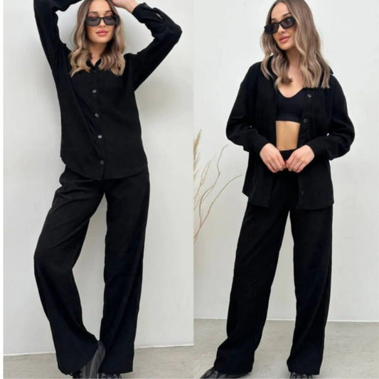 Casual Long - sleeve Top And Elastic - waist Pants Two - piece Set - Country Nurse