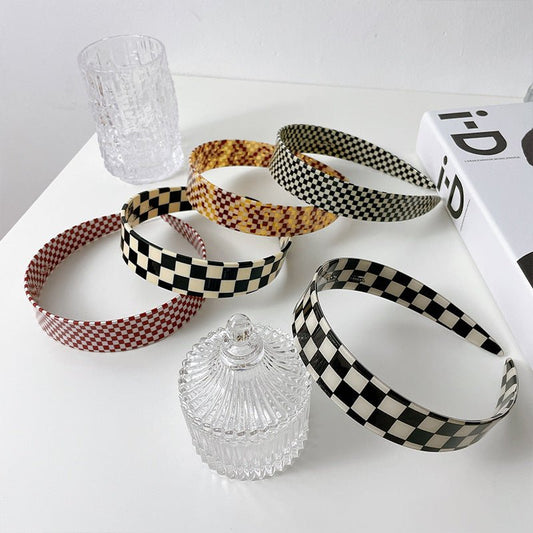 plaid acetate headband for women