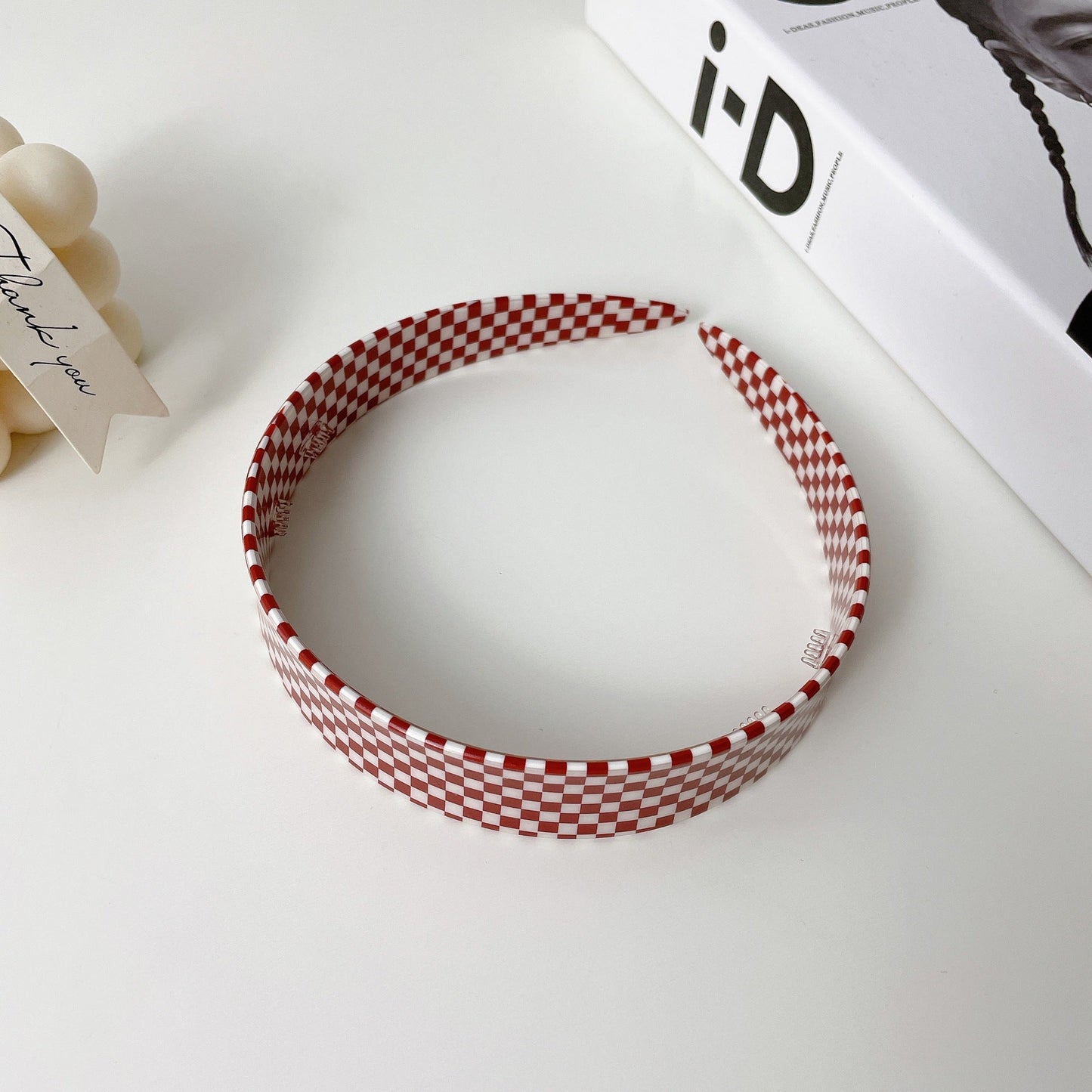 plaid acetate headband for women