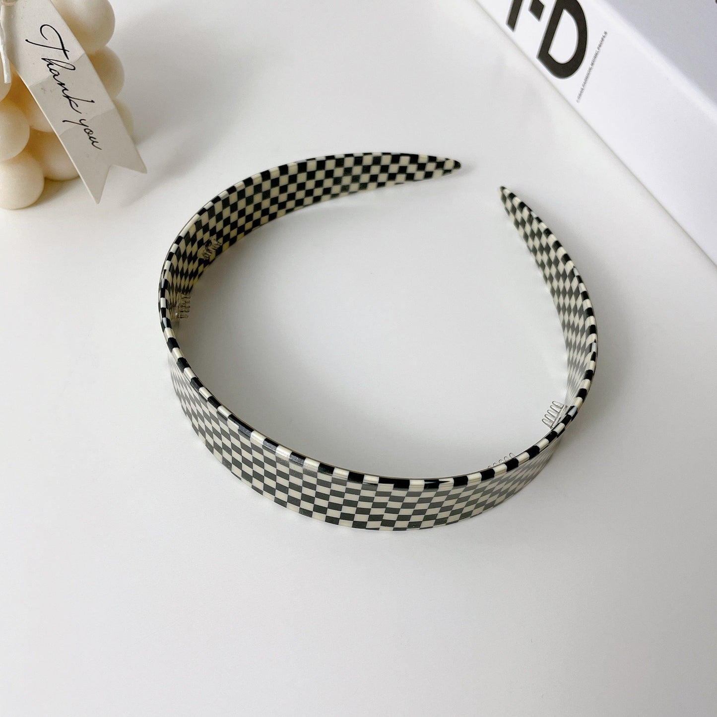 plaid acetate headband for women
