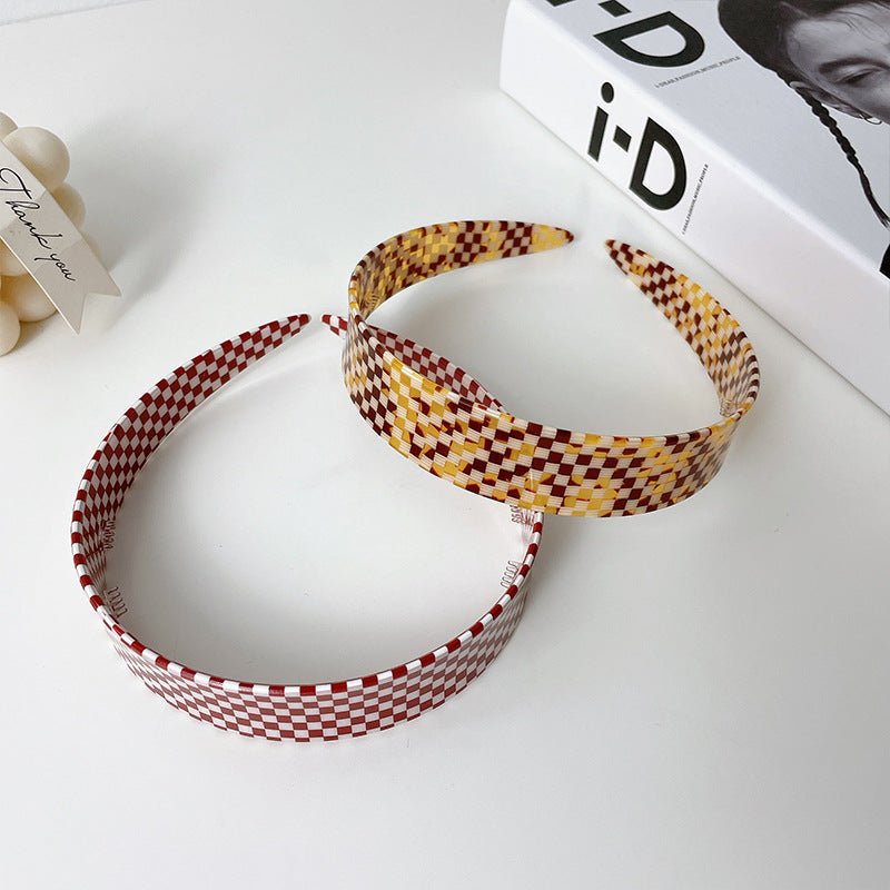 plaid acetate headband for women
