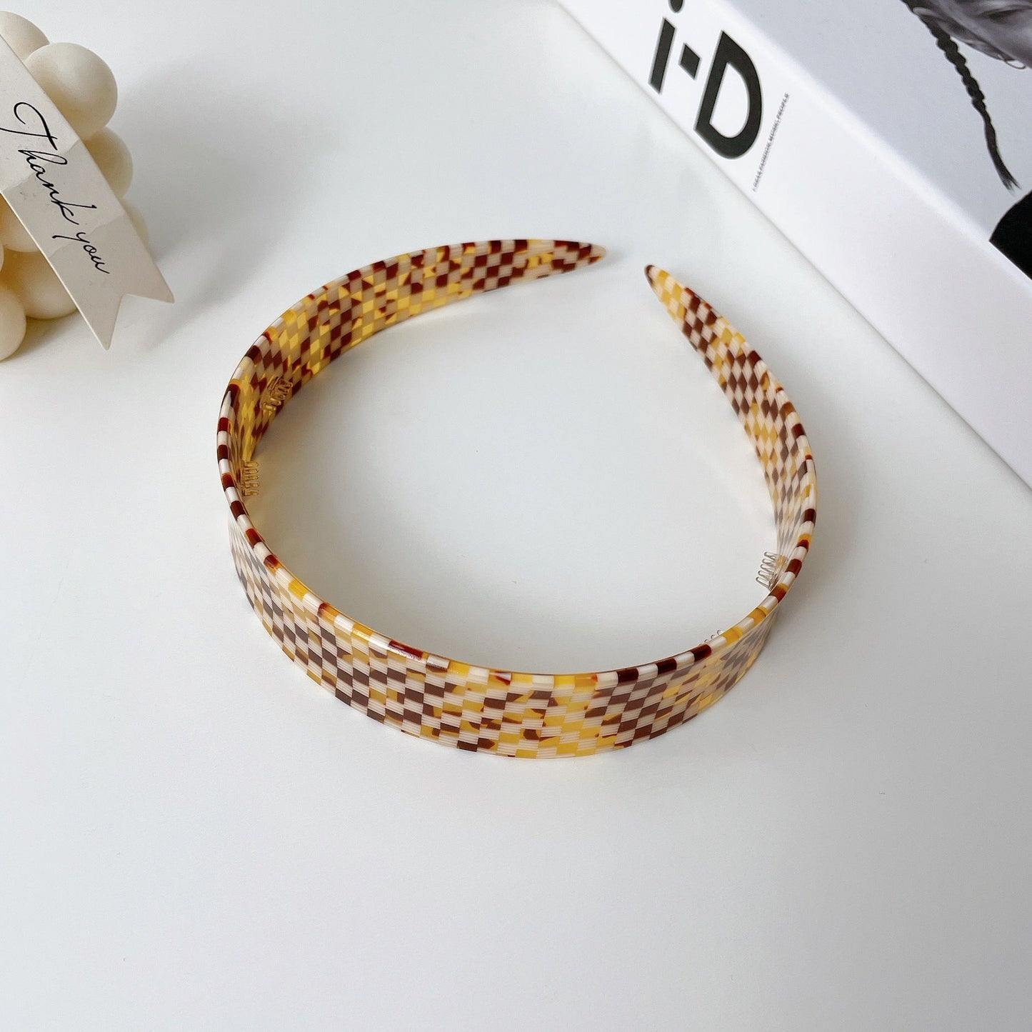 plaid acetate headband for women
