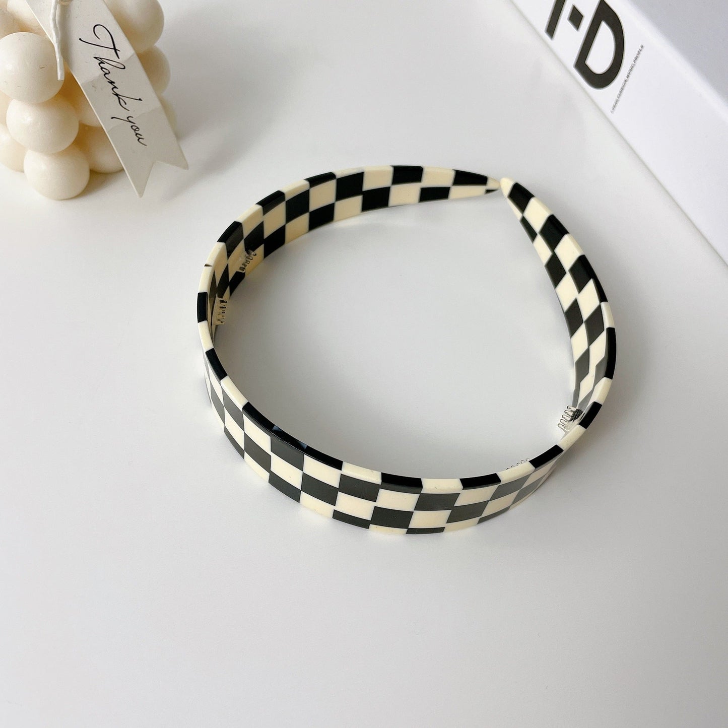 plaid acetate headband for women