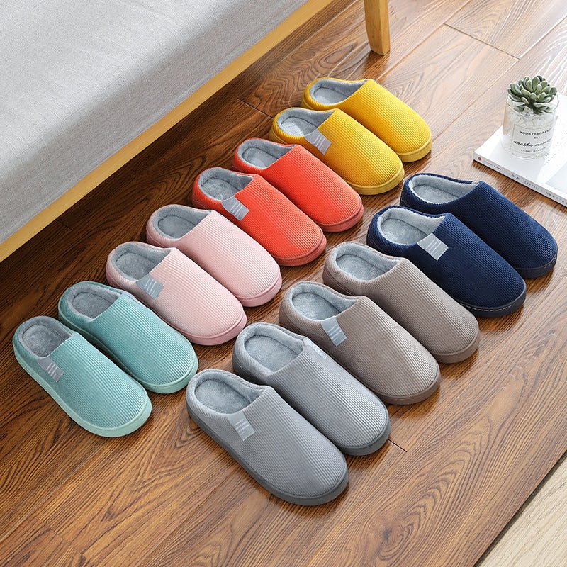 Corduroy Slippers For Women Home Shoes Men Women Couple - Country Nurse