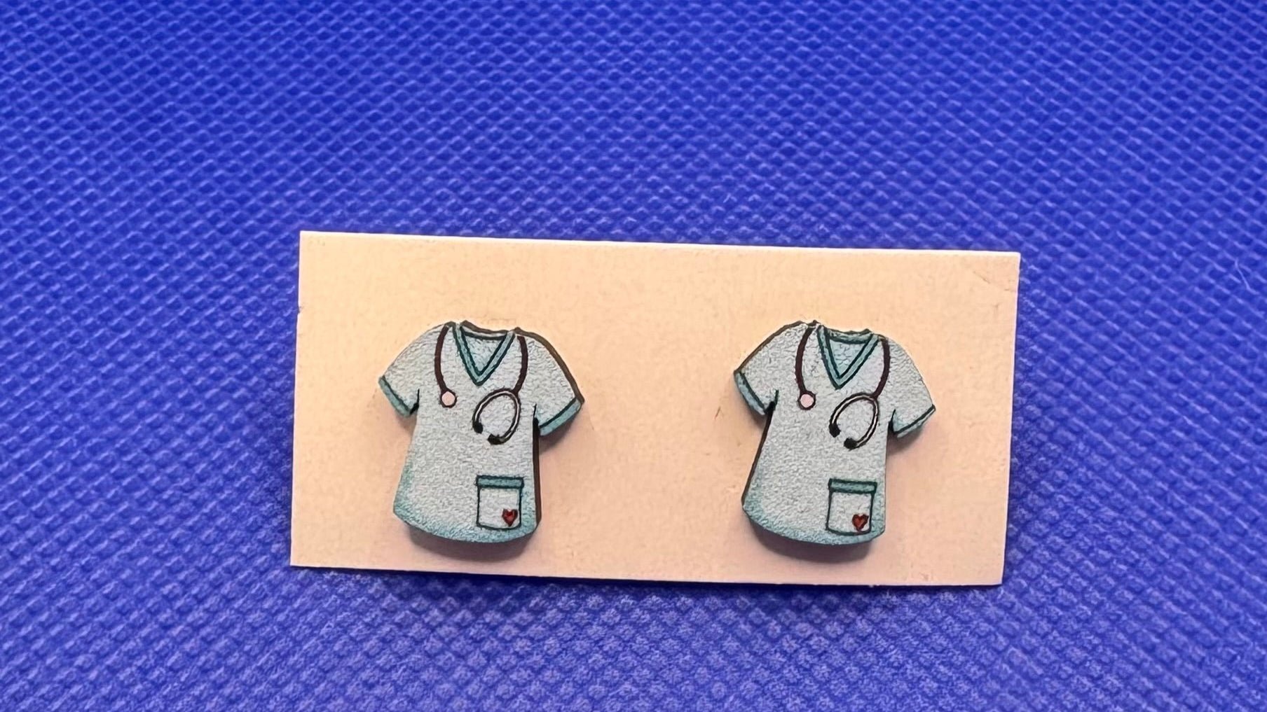 Cute Medical Themed Wooden Earrings - Country Nurse