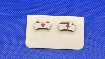 Cute Medical Themed Wooden Earrings - Country Nurse