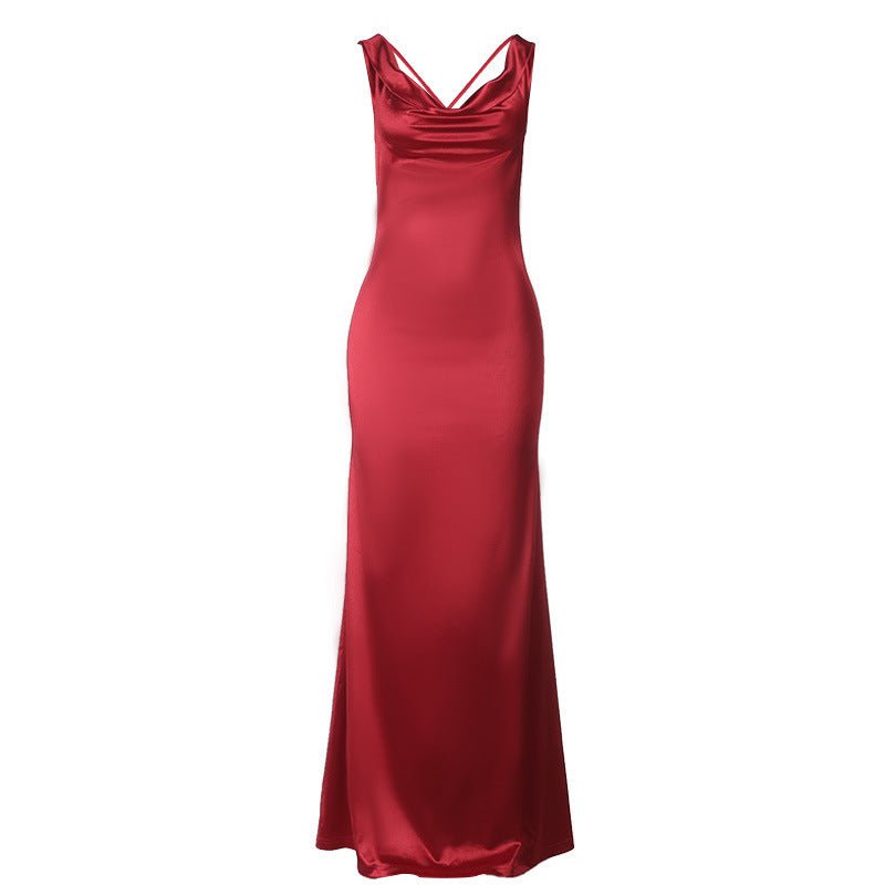 Deep Drape Neck Gown Dresses - Country Nurse