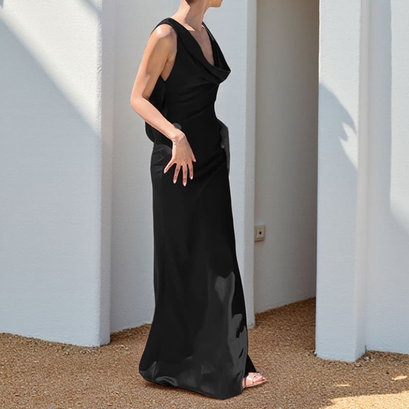 Deep Drape Neck Gown Dresses - Country Nurse