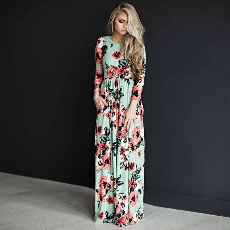 Fashion Dresses Women Printed Party Gown Ladies - Country Nurse