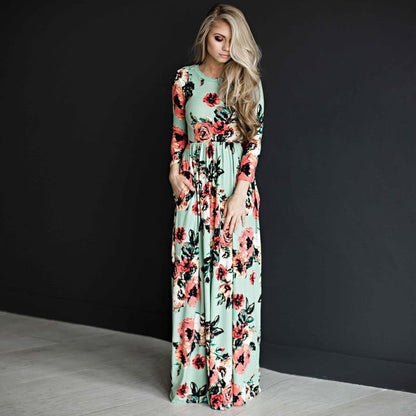 Fashion Dresses Women Printed Party Gown Ladies - Country Nurse