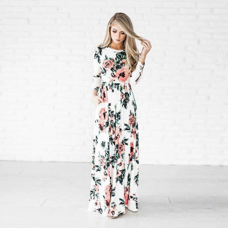 Fashion Dresses Women Printed Party Gown Ladies - Country Nurse