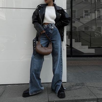 Fashion Personality Dislocation Jeans For Women - Country Nurse