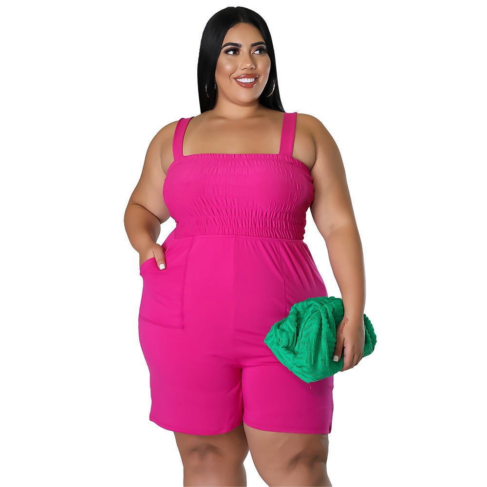 Fashionable Solid - Color Slim - Fit Ruched Backless Jumpsuit - Country Nurse