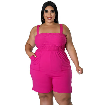 Fashionable Solid - Color Slim - Fit Ruched Backless Jumpsuit - Country Nurse