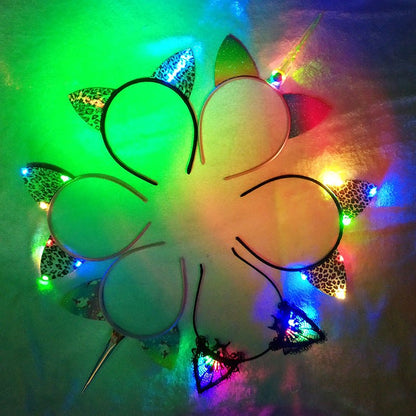 glowing cat ears headband