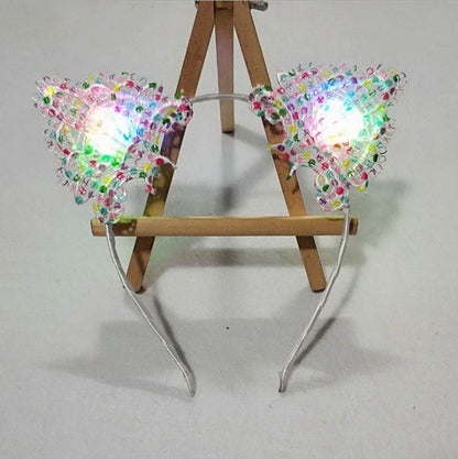 glowing cat ears headband