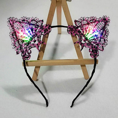 glowing cat ears headband