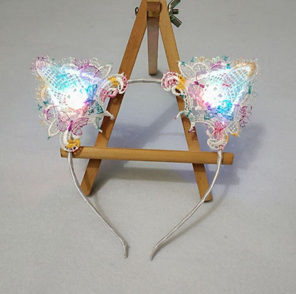 glowing cat ears headband