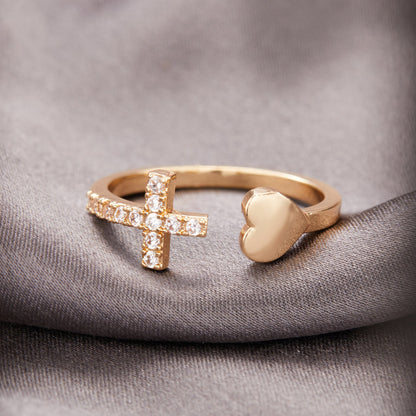 Heart - shaped Accessories Diamond Cross Peach Heart Lady - Country Nurse