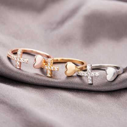 Heart - shaped Accessories Diamond Cross Peach Heart Lady - Country Nurse