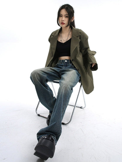 High - waisted, Straight - leg Vintage Jeans Woman - Country Nurse