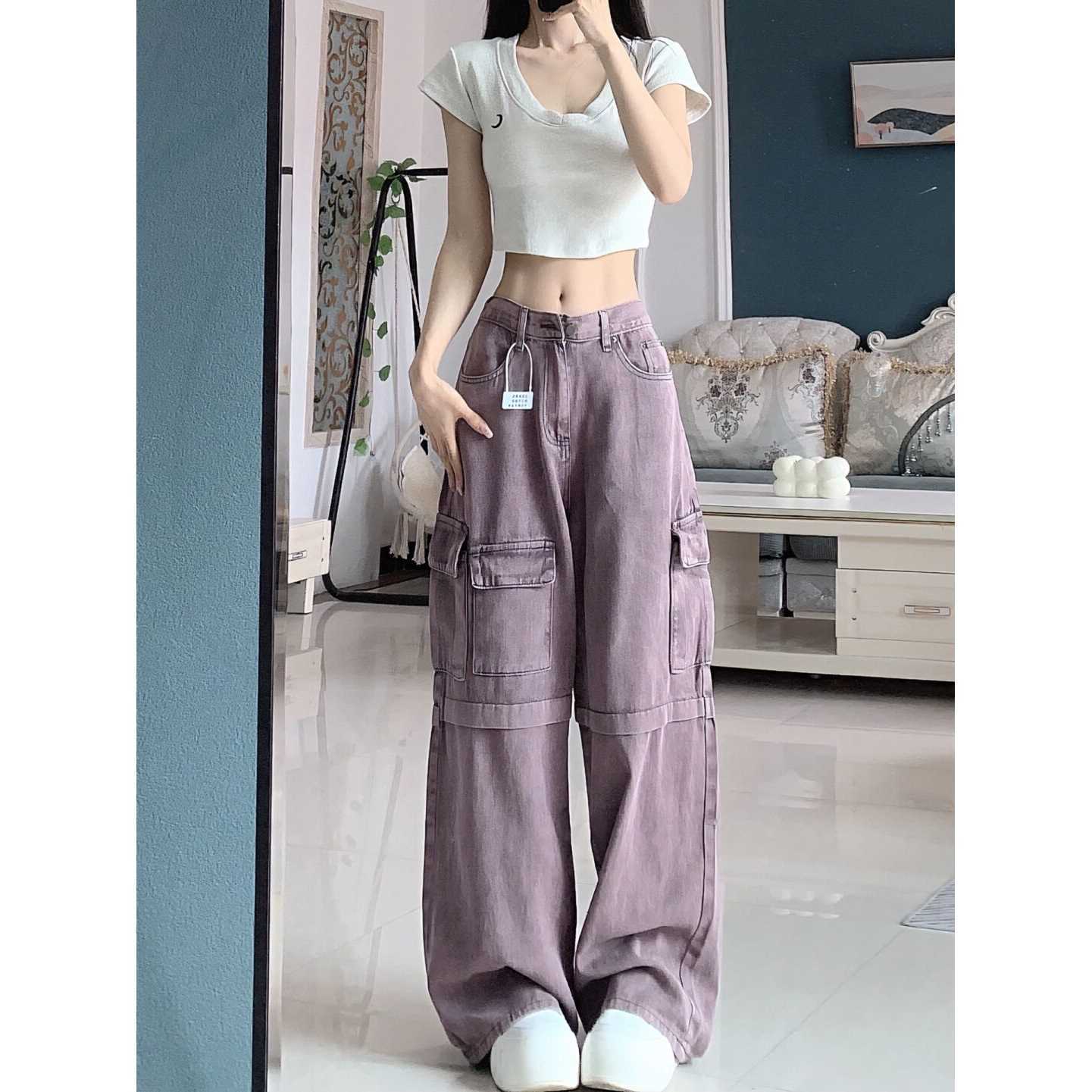 Retro Purple Cargo Jeans Women - Country Nurse