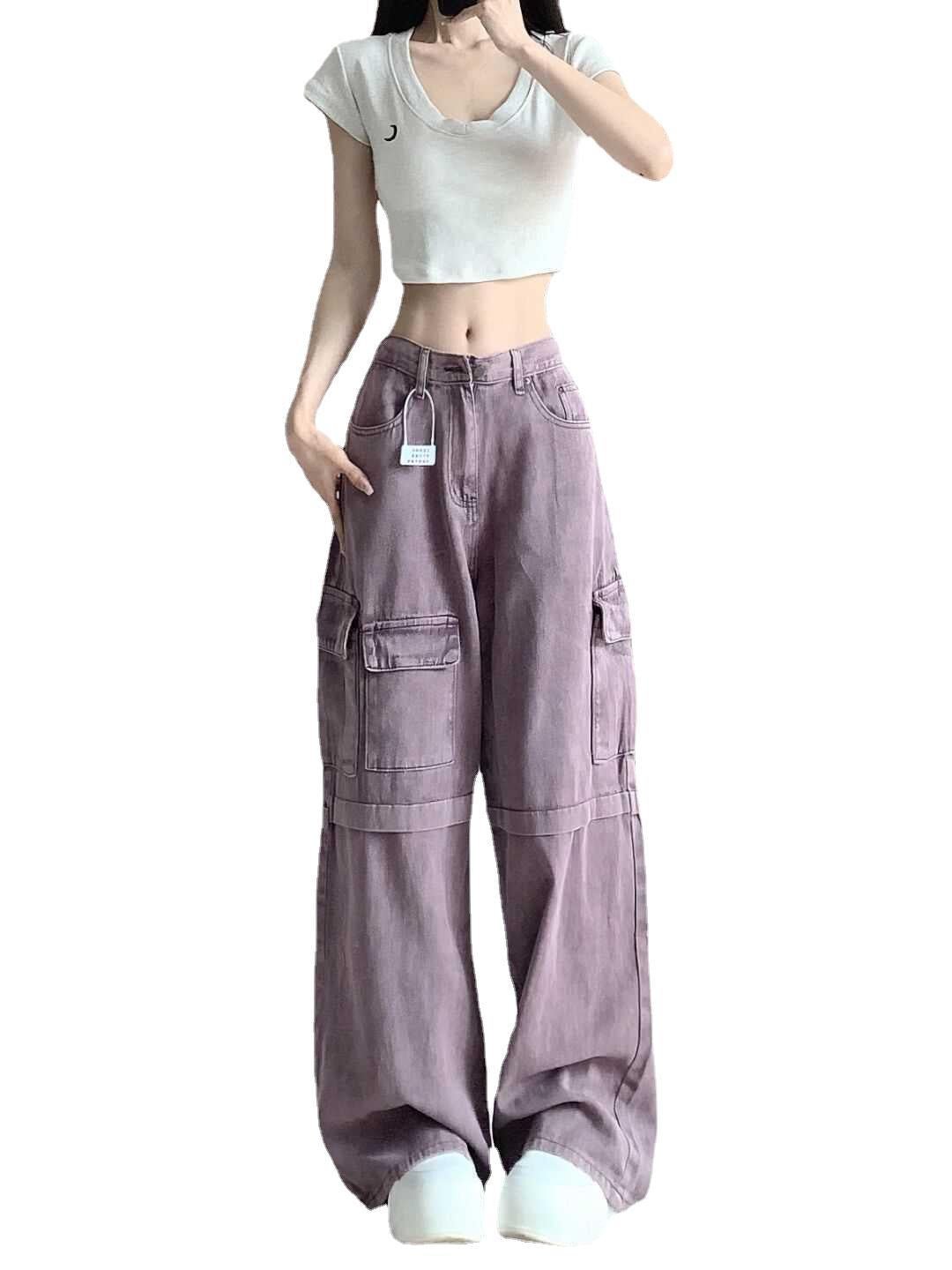 Retro Purple Cargo Jeans Women - Country Nurse