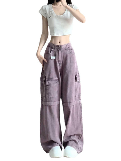 Retro Purple Cargo Jeans Women - Country Nurse