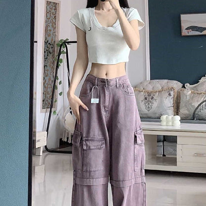Retro Purple Cargo Jeans Women - Country Nurse