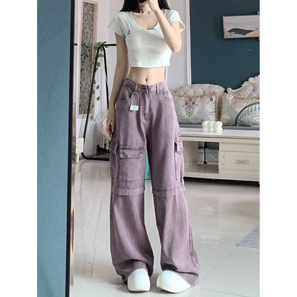 Retro Purple Cargo Jeans Women - Country Nurse