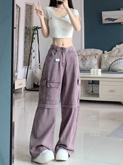 Retro Purple Cargo Jeans Women - Country Nurse