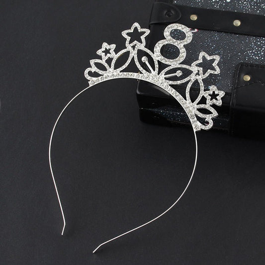 Rhinestone headband for women featuring sparkling star and flower designs, perfect for elegant hairstyles.
