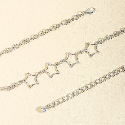 Simple Fashion Men And Women Star Metal Waist Chain Sexy Cutout Five - pointed Star Body Chain Jeans Dress Accessories - Country Nurse