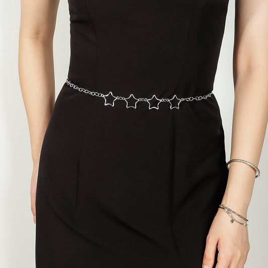 Simple Fashion Men And Women Star Metal Waist Chain Sexy Cutout Five - pointed Star Body Chain Jeans Dress Accessories - Country Nurse