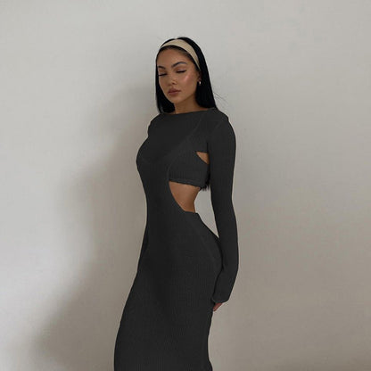 Small Vest Round Neck Long Sleeve Dress Two - piece Women - Country Nurse