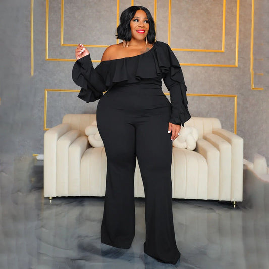 Solid - color Fashionable Loose - fit Off - shoulder Tube Jumpsuit For Women - Country Nurse