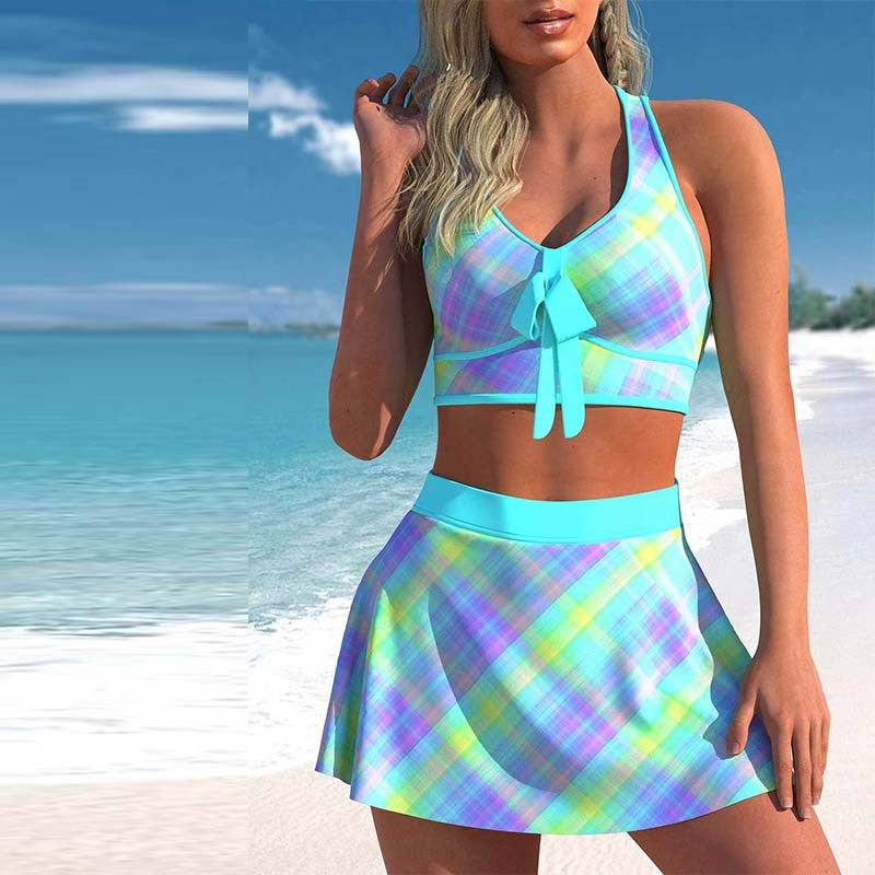 Split Swimwear Skirt Conservative Large Print - Country Nurse