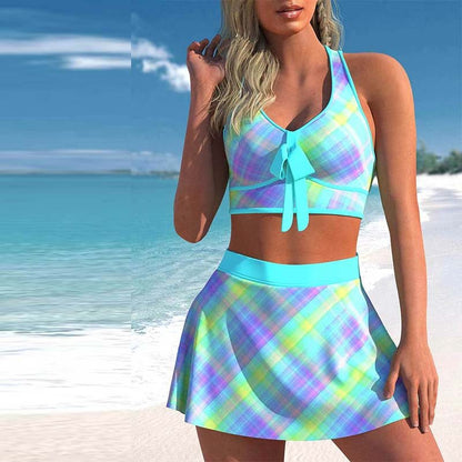 Split Swimwear Skirt Conservative Large Print - Country Nurse