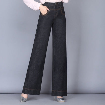 Wide Leg Jeans Women Casual Straight High Waist Loose Drape Jeans - Country Nurse