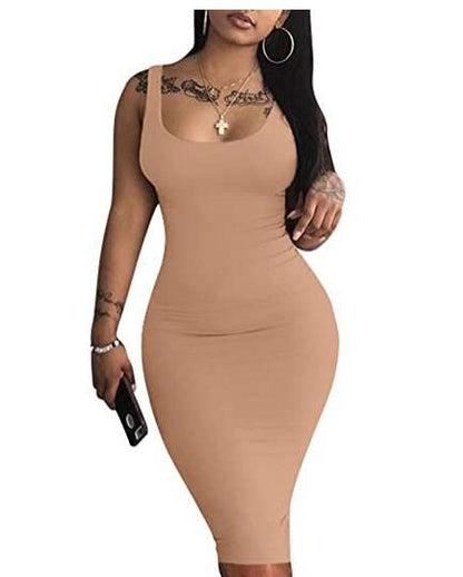 Womens Sexy Bodycon Tank Dress Sleeveless - Country Nurse
