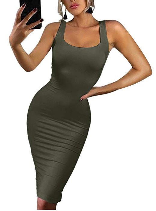 Womens Sexy Bodycon Tank Dress Sleeveless - Country Nurse
